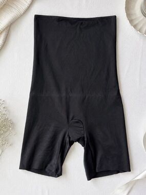 Spanx Slimplicity High Waisted Shapewear Shorts Black Smoothing Compression